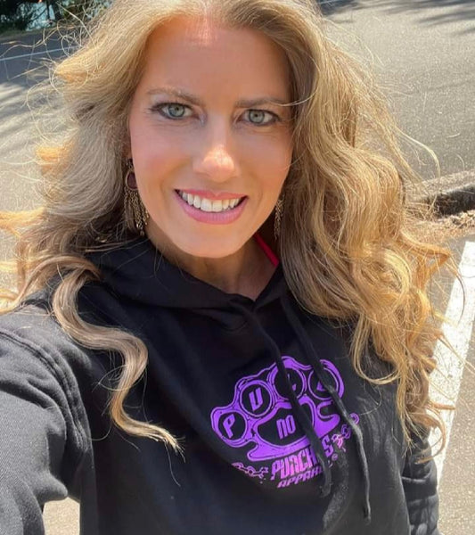 HOODIES (O.G.) Distressed purple logo.