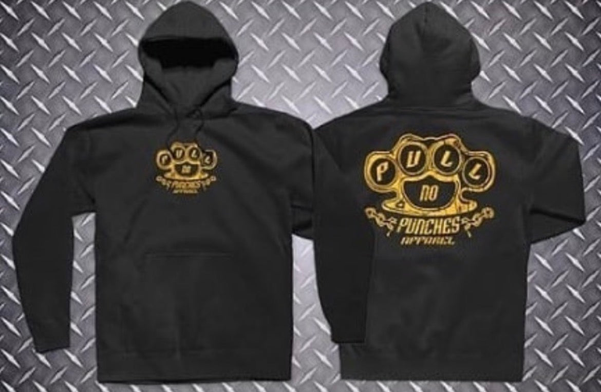HOODIES O.G.). Distressed gold logo.