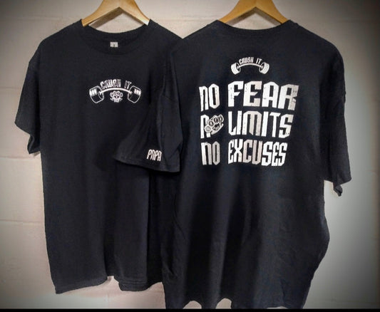 NO FEAR -NO LIMITS -NO EXCUSES. T's,Tanks & Hoodies. INDICATE: T, tank or hoodie. Men or Ladies (choices below 👇🏻) & color in notes at checkout.