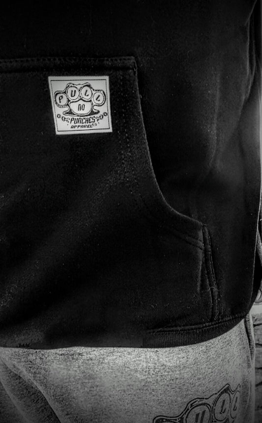 HOODIES (O.G.) hoodie with our woven tag on pocket.  Indicate zip-up or pull over in notes at checkout.