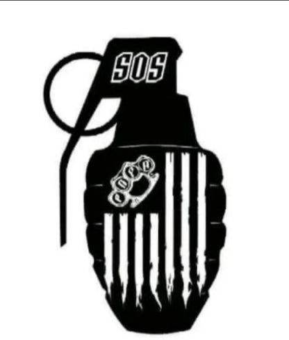 SUPPORT OUR SOLDIERS (S.O.S.)        ￼ Tan hat with black and gray camo .