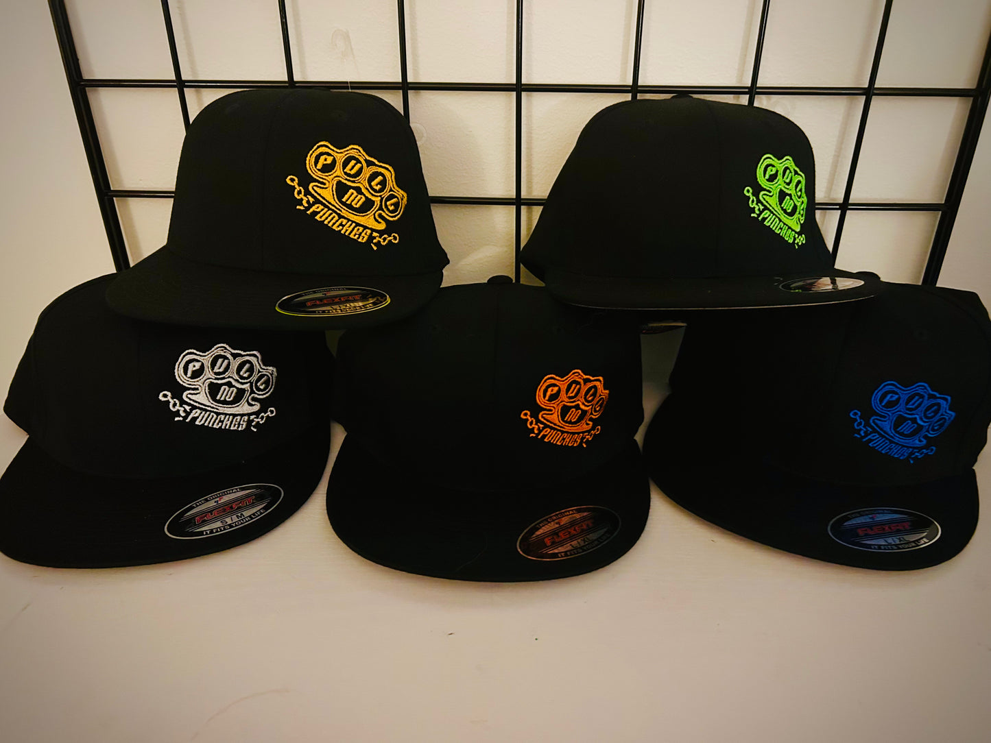 PNPA ￼ FLEX FIT OFFSET LOGO. ￼  Available with flat brim or curved brim. Indicate flat or curved, size (s/m or L/XL) and color in notes at checkout.