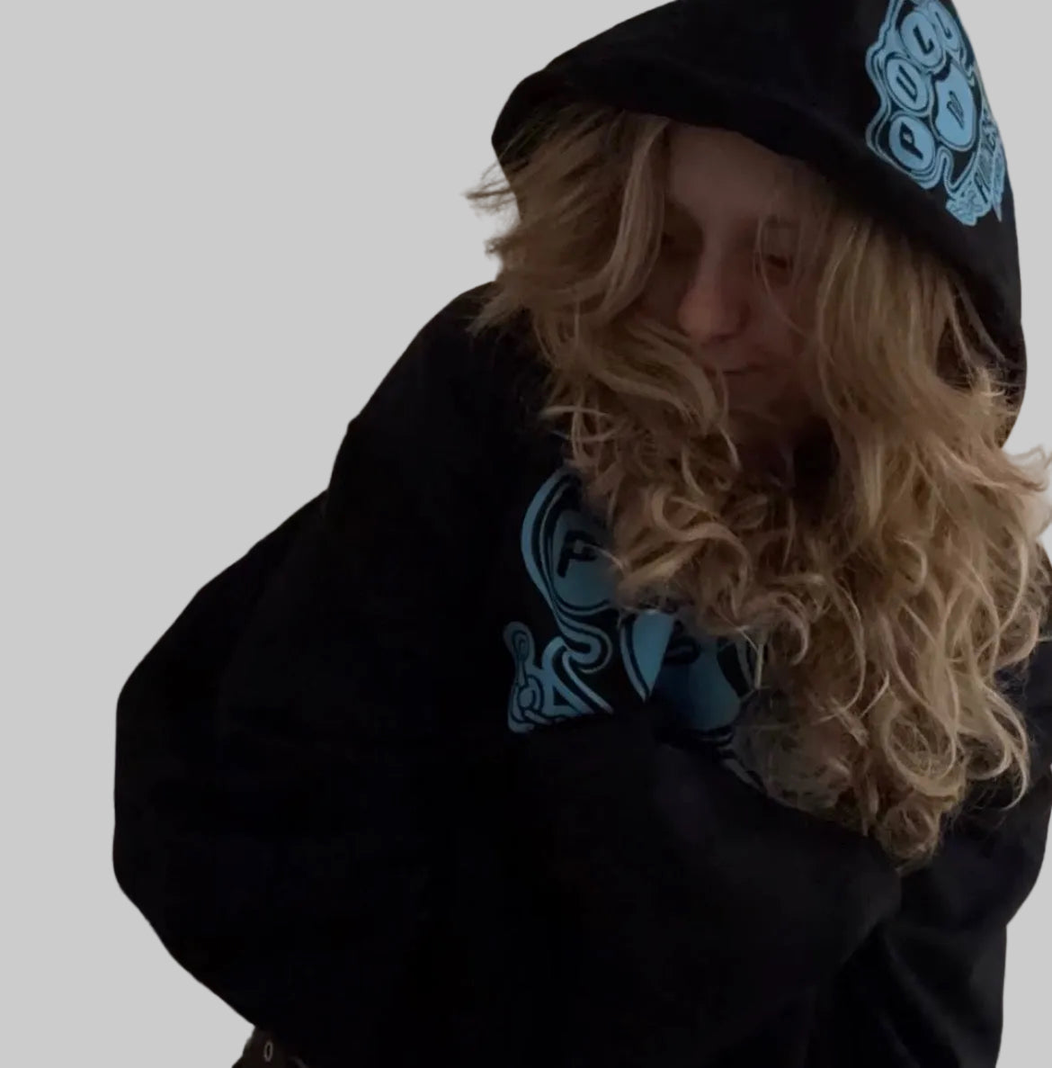 TEAL LOGO W/WHITE HIGHLIGHT. ￼ Indicate color of hoodie in notes at checkout.