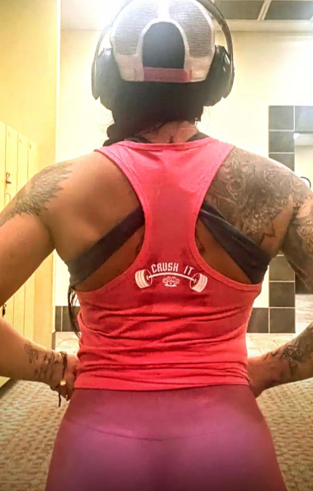 CRUSH-IT RACER BACK indicate color pink or black in notes at checkout.