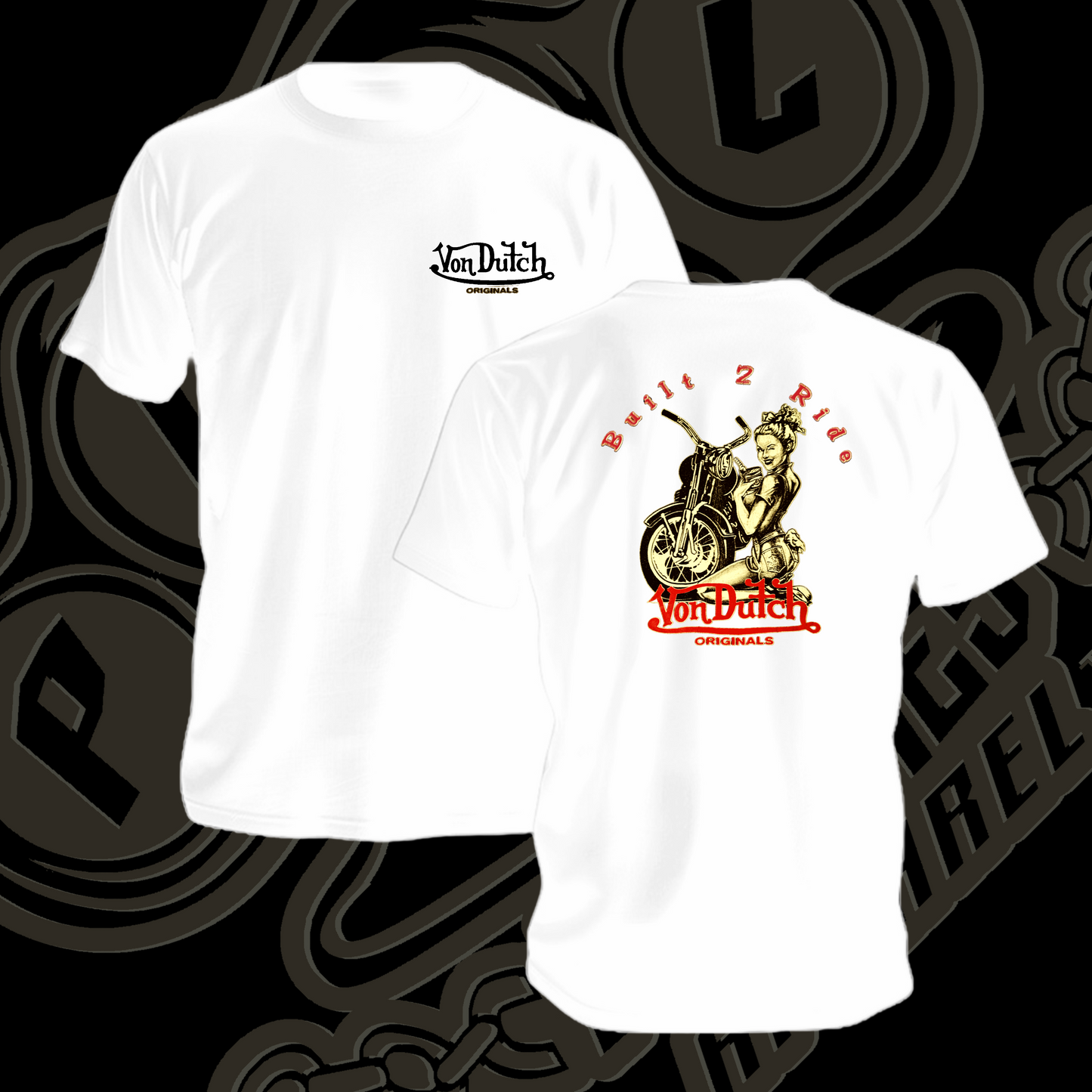 VON DUTCH /BUILT TO RIDE , white T