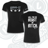 BEAST OR BITCH.            Indicate:                       Tank, T or hoodie.                   Men’s or ladies.           Color                                 In notes at checkout.