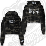CRUSH-IT             CROPPED HOODIE.           Indicate what color, green, gray, black or camouflage in notes at checkout..
