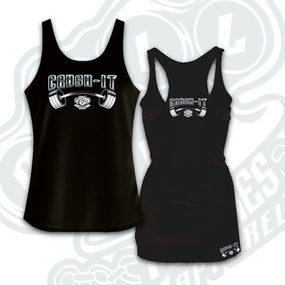 CRUSH-IT RACER BACK indicate color pink or black in notes at checkout.
