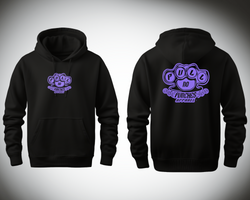 HOODIES (O.G.) Distressed purple logo.