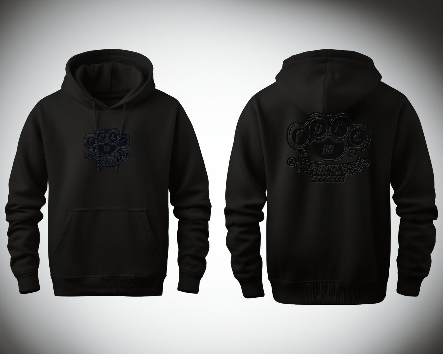 HOODIES (O.G.)        black distressed logo.
