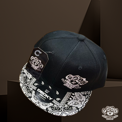 FLAT BRIM PAISLEY W/EMBROIDERED LOGO. DECKY SNAPBACK.