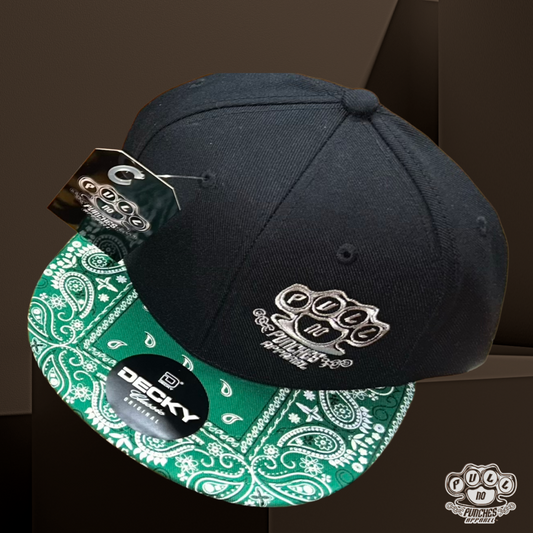 FLAT BRIM PAISLEY W/EMBROIDERED LOGO. DECKY SNAPBACK.