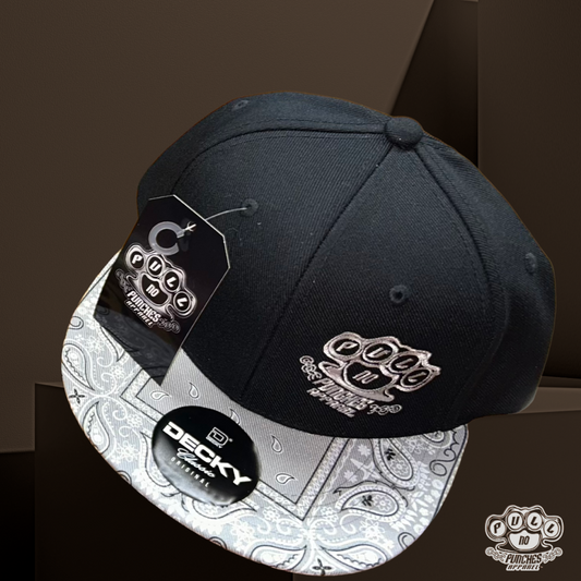 FLAT BRIM PAISLEY W/EMBROIDERED LOGO. DECKY SNAPBACK.