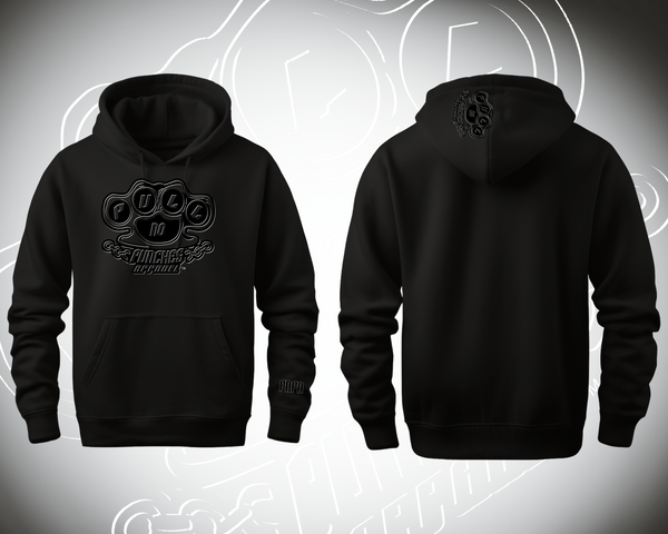 BLACK LOGO W/WHITE HIGHLIGHT.  Indicate color of hoodie in notes at checkouts.