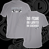 NO FEAR -NO LIMITS -NO EXCUSES.                      T's,Tanks & Hoodies.   INDICATE:                       T, tank or hoodie.         Men or Ladies       (choices below 👇🏻)           & color                              in notes at checkout.