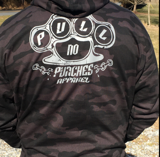HOODIES (O.G.) Distressed gray logo.